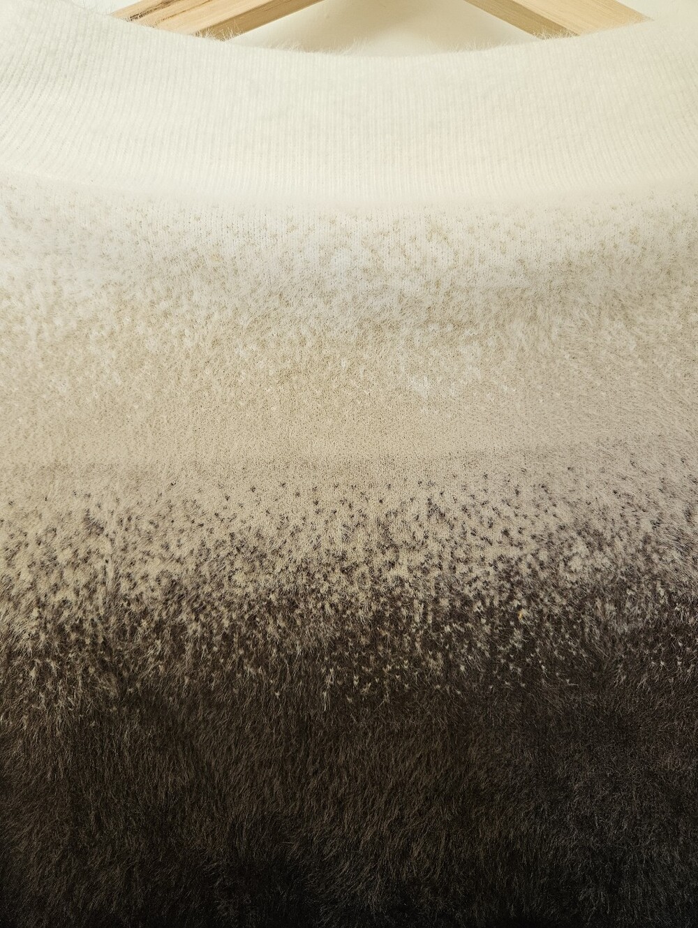 Commense Ombre Crewneck Sweater in Cream, Brown, Black - Picture 3 of 5